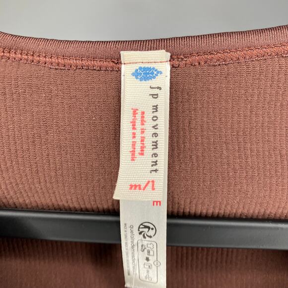 NWT FREE PEOPLE FP Movement Women's Bail Out Long Sleeve Layer Cocoa Brown M/L - Picture 4 of 5